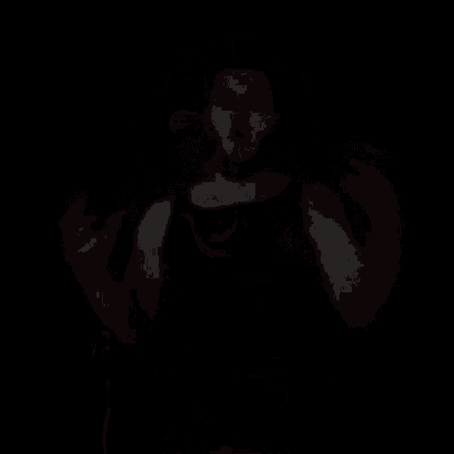 a drawing of a man with a skeleton face painted on his face