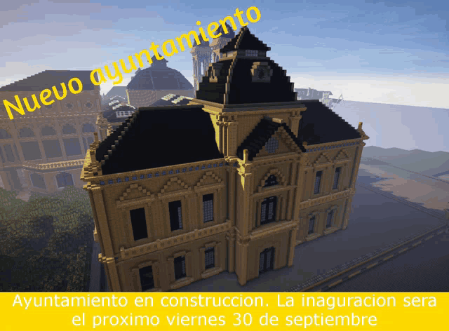 a large building with the words nuevo ayuntamiento on it