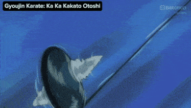 a cartoon of a man with his mouth open and the words fishman karate below him
