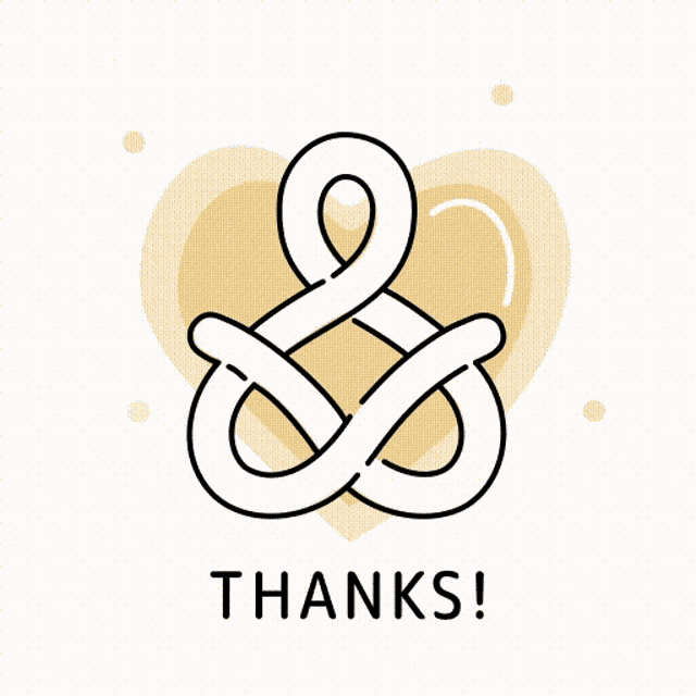 a drawing of a pretzel with the words thanks written below it