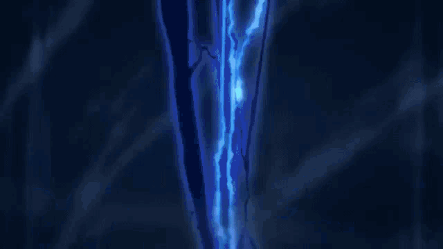 a person is being struck by a lightning bolt and is falling into the dark .