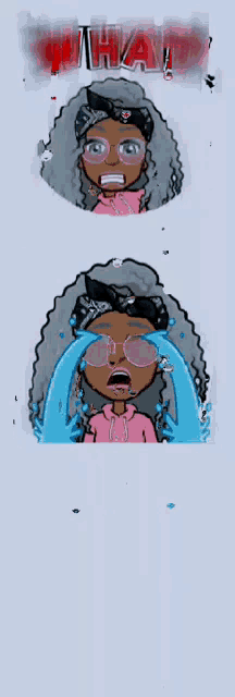 a cartoon drawing of a girl crying with the word ohha on the bottom right