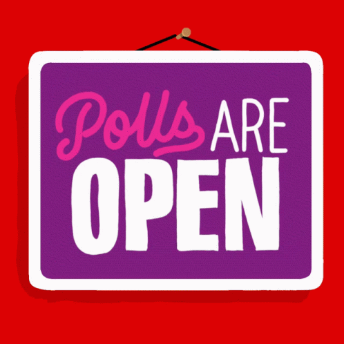 Open Sign Polls Are Open GIF - Open Sign Polls Are Open Power To The Polls GIFs