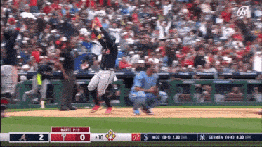a baseball game between the atlanta braves and the new york yankees is being played