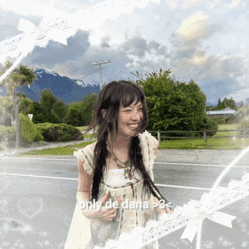a picture of a girl with the words only de dana on it