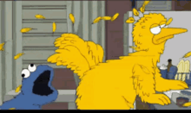 cookie monster and big bird from sesame street