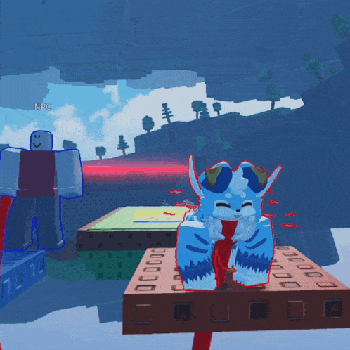 a video game with npc written on the top right