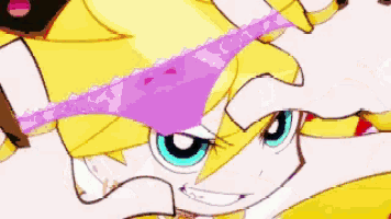 a close up of a cartoon character 's face with blue eyes