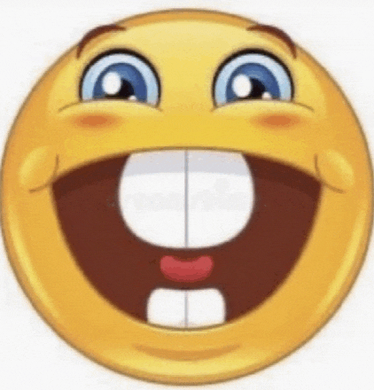a cartoon smiley face with a big smile on it 's face .