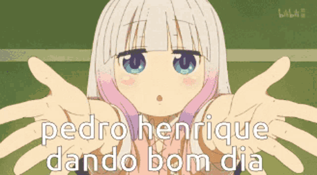 pedro henrique dando bom dia is written in white letters