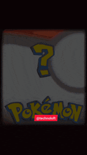 a pokemon logo with a question mark on top