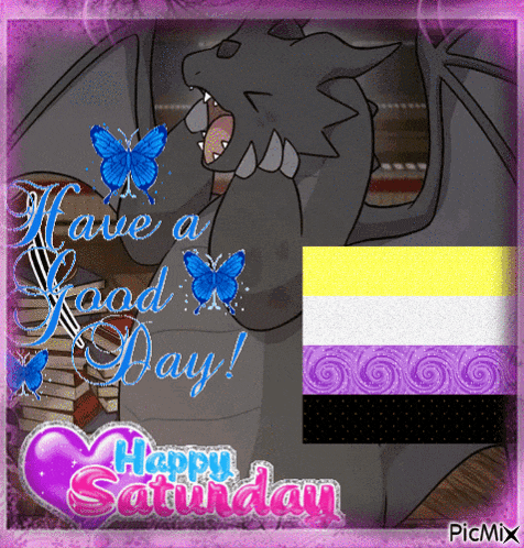 a picture of a dragon with the words have a good day on it