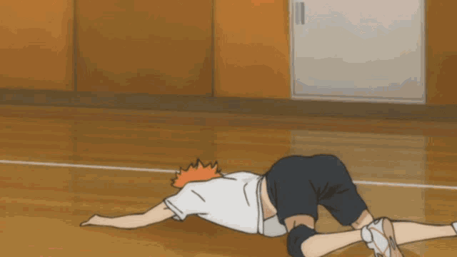 a cartoon of a person laying on the floor