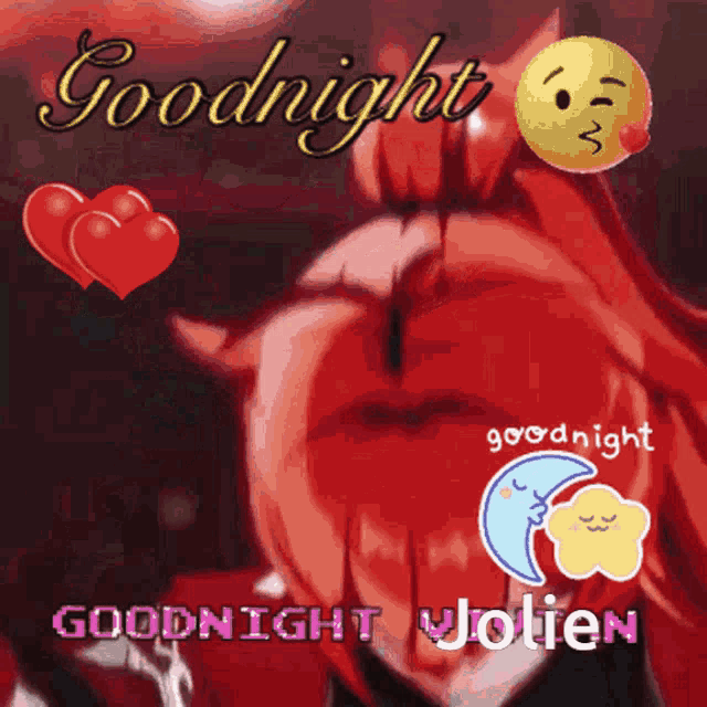 a goodnight greeting with a devil and a smiley face