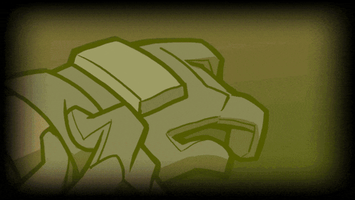 a cartoon drawing of a lion 's head with the letter s visible