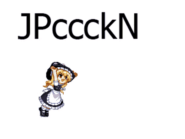 a pixel art drawing of a witch with the word cckn on the bottom