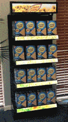 a display of crackers with a sunflower on top