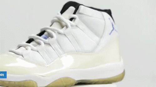 Embroidered Jumpman - Jordan Xi Columbia Blue (2001 Retro) GIF - Sole Collector Sole Collector Gifs Shoes GIFs