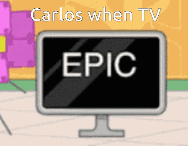 a computer monitor that says epic on the screen