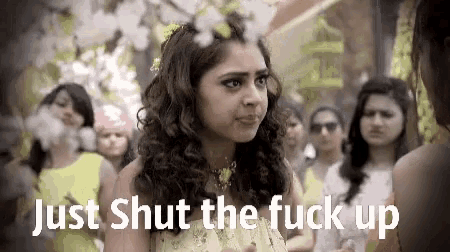 a woman says just shut the fuck up in front of a crowd of women