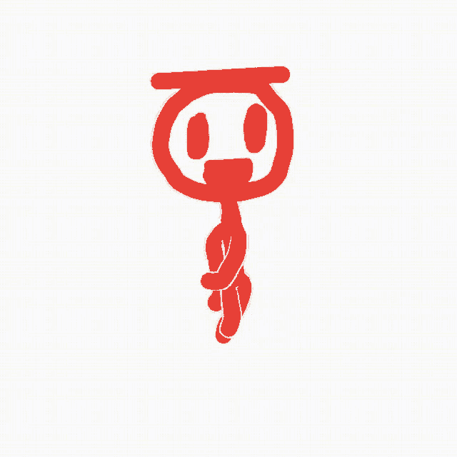 a drawing of a stick figure with a smiley face on it