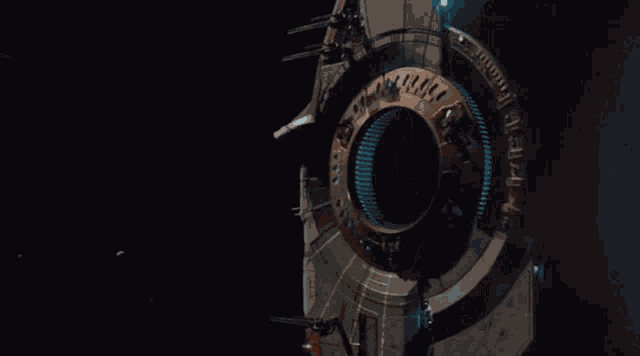 a futuristic space ship with a large circle in the center