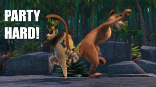 Party Hard! GIF - Partyhard King Julien Madagascar GIFs