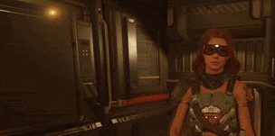 a woman in a futuristic outfit is holding a gun