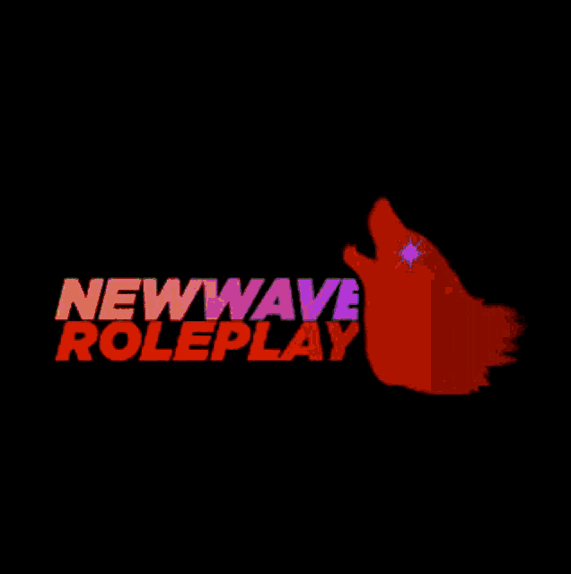 a newwave roleplay logo with a howling wolf