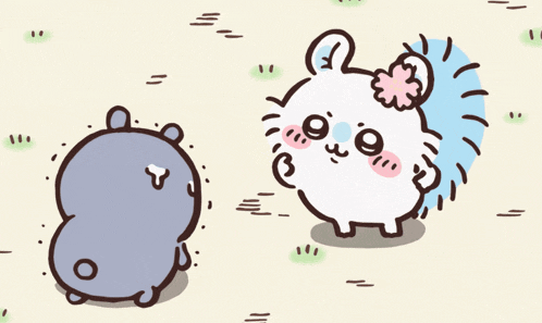 a cartoon drawing of a bear and a hedgehog standing next to each other