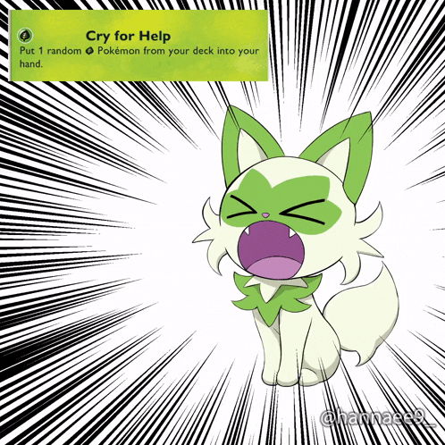 a cartoon of a cat that says cry for help on it