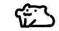 a black and white drawing of a hamster with a smiling face .