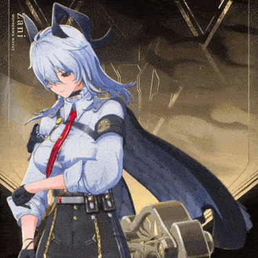 a girl with horns and the name zani on her shoulder