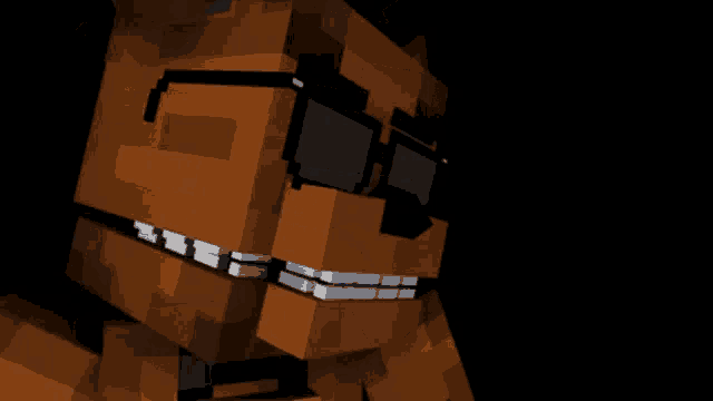 a close up of a minecraft character wearing sunglasses and a bow tie