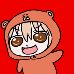 a cartoon drawing of a girl wearing a teddy bear hood