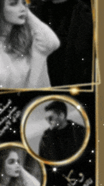 a black and white photo of a man and a woman