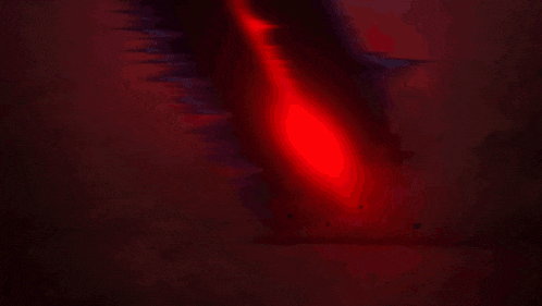 a purple haired anime character is standing in a dark room