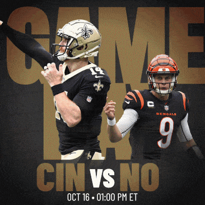a poster for a game between the saints and bengals