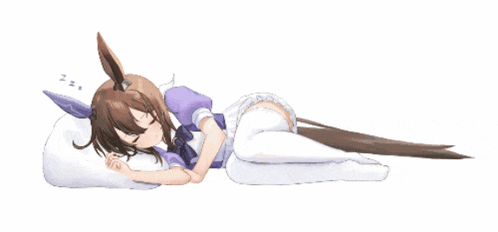 a cartoon character is sleeping on a pillow