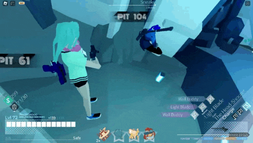 a screenshot of a video game with a girl holding a gun