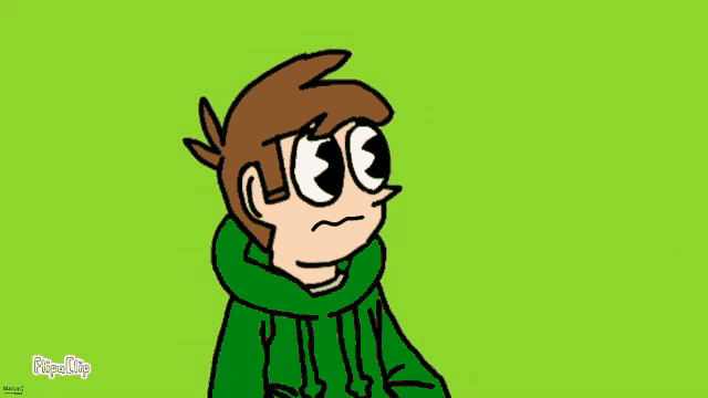 a cartoon character with a can of cola in the background