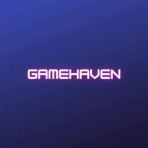 a logo for gamehaven with a pink diamond in the middle