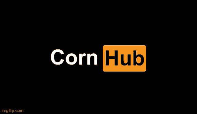 a black background with a yellow box that says " corn hub "