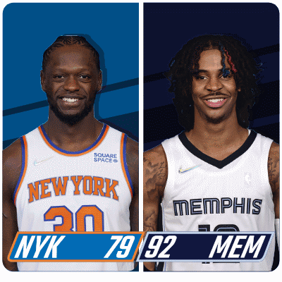 New York Knicks (79) Vs. Memphis Grizzlies (92) Third-fourth Period Break GIF - Nba Basketball Nba 2021 GIFs