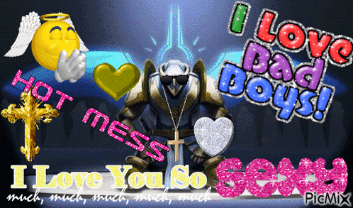 a graphic that says i love bad boys