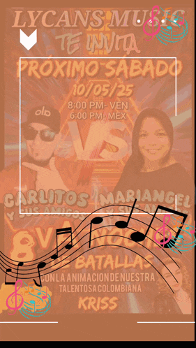 a poster that says lysans music te invita