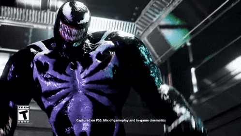 a video game called venom has a t on the bottom right