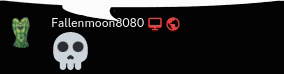 a black background with a skull and the name fallenmoon8080 on it