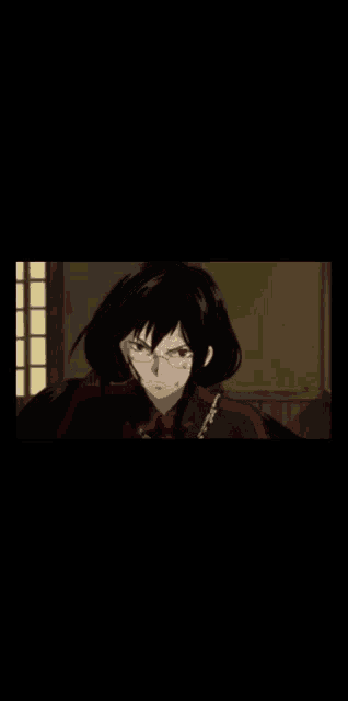 a black and red anime character is holding a sword
