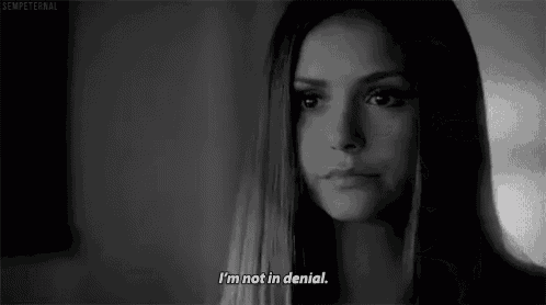 a woman says i 'm not in denial in black and white